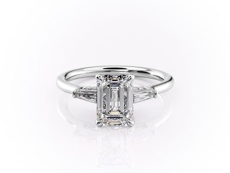 The Baguettes Megan Set With A 3.5 Carat Emerald Moissanite Online Hot Sale