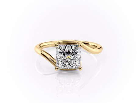 The Skyler Set With A 4 Carat Princess Moissanite on Sale