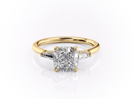 The Baguettes Megan Set With A 4 Carat Cushion Moissanite Discount