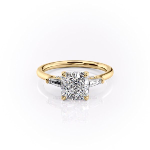 The Baguettes Megan Set With A 4 Carat Cushion Moissanite Discount