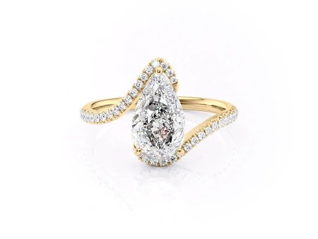 The Pave Skyler Set With A 3 Carat Pear Moissanite Online now