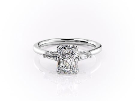 The Baguettes Megan Set With A 4.5 Carat Radiant Moissanite Cheap