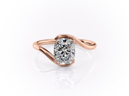 The Skyler Set With A 1 Carat Elongated Cushion Lab Diamond on Sale