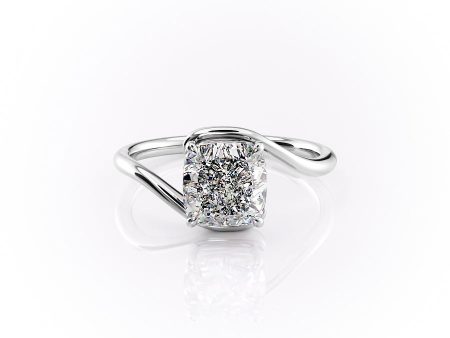 The Skyler Set With A 2 Carat Cushion Lab Diamond For Sale