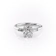 The Baguettes Megan Set With A 4 Carat Elongated Cushion Moissanite Online