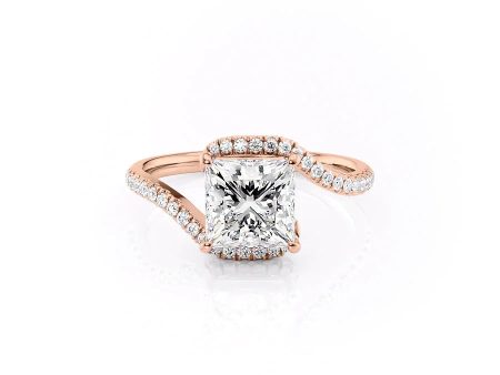 The Pave Skyler Set With A 3 Carat Princess Moissanite on Sale