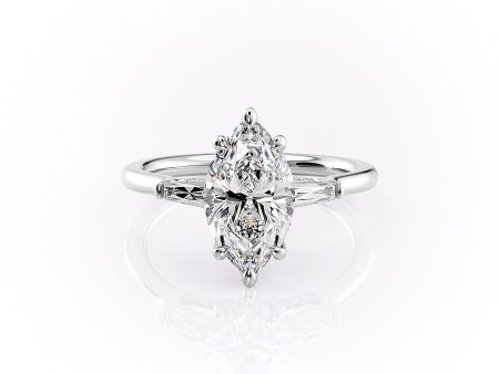 The Baguettes Megan Set With A 2.5 Carat Marquise Moissanite Sale