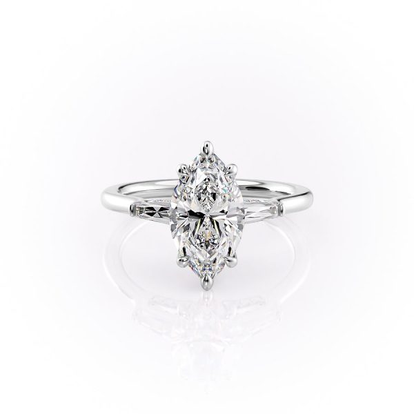 The Baguettes Megan Set With A 2.5 Carat Marquise Moissanite Sale