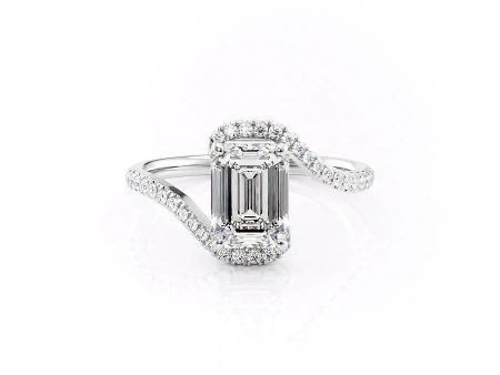 The Pave Skyler Set With A 2.5 Carat Emerald Moissanite Online Sale