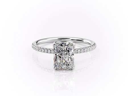 The Pave Lisa Set With A 5 Carat Radiant Moissanite Online Sale