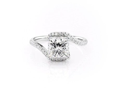 The Pave Skyler Set With A 2.5 Carat Princess Moissanite Sale