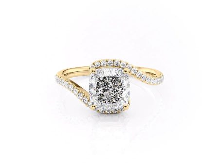 The Pave Skyler Set With A 2 Carat Cushion Moissanite Online now