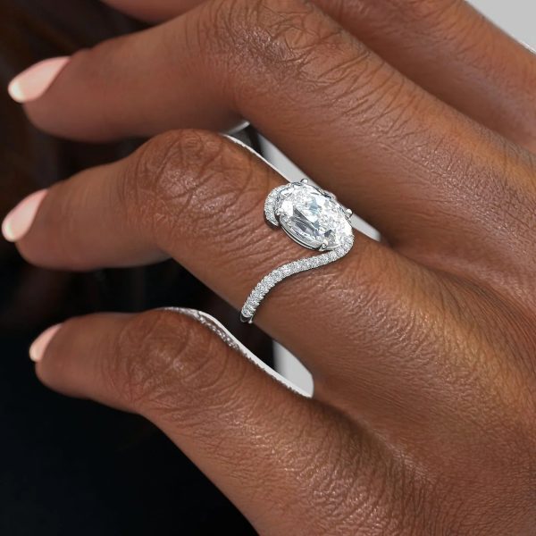 The Pave Skyler Set With A 4 Carat Oval Moissanite Online