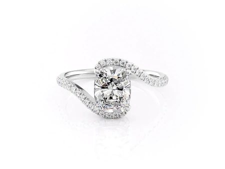 The Pave Skyler Set With A 1.5 Carat Elongated Cushion Moissanite Supply