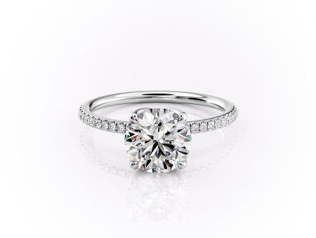 The Pave Lisa Set With A 5 Carat Round Moissanite Online now