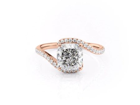 The Pave Skyler Set With A 1 Carat Cushion Moissanite For Sale