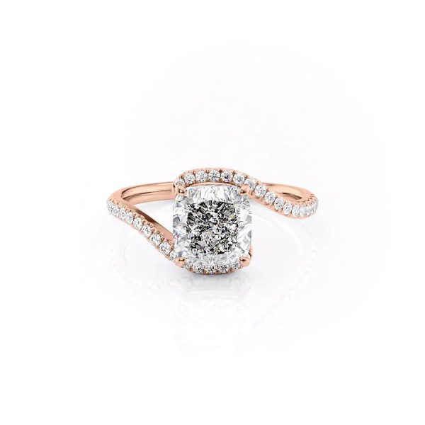 The Pave Skyler Set With A 1 Carat Cushion Moissanite For Sale