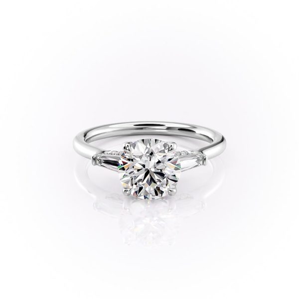 The Baguettes Megan Set With A 2.5 Carat Round Moissanite Discount