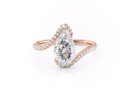 The Pave Skyler Set With A 2.5 Carat Pear Moissanite Hot on Sale