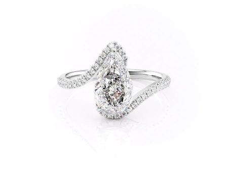 The Pave Skyler Set With A 2.5 Carat Pear Moissanite Online Hot Sale