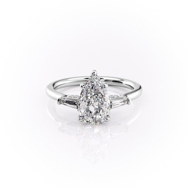 The Baguettes Megan Set With A 4 Carat Pear Moissanite For Discount