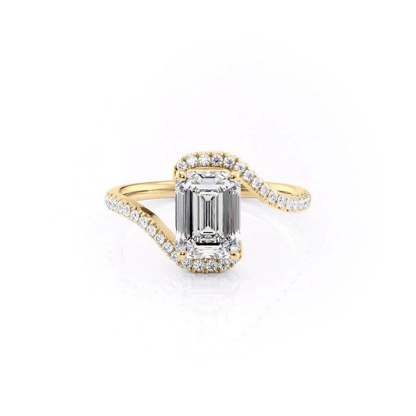 The Pave Skyler Set With A 4.5 Carat Emerald Moissanite Sale