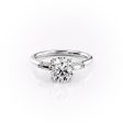 The Baguettes Megan Set With A 1.5 Carat Round Moissanite For Sale