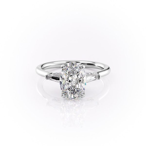 The Baguettes Megan Set With A 1 Carat Oval Lab Diamond For Cheap