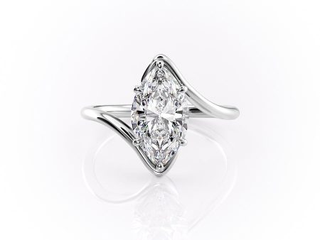 The Skyler Set With A 3 Carat Marquise Moissanite on Sale