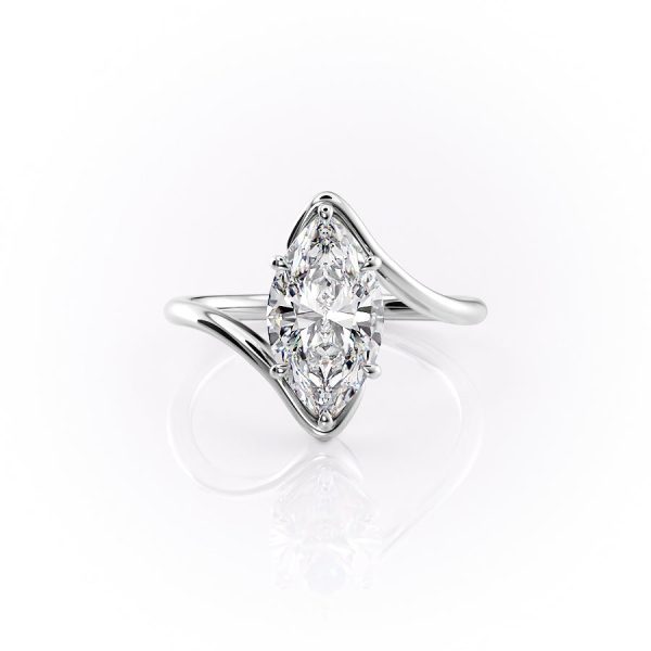 The Skyler Set With A 3 Carat Marquise Moissanite on Sale