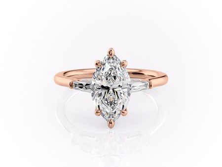 The Baguettes Megan Set With A 4 Carat Marquise Moissanite Cheap