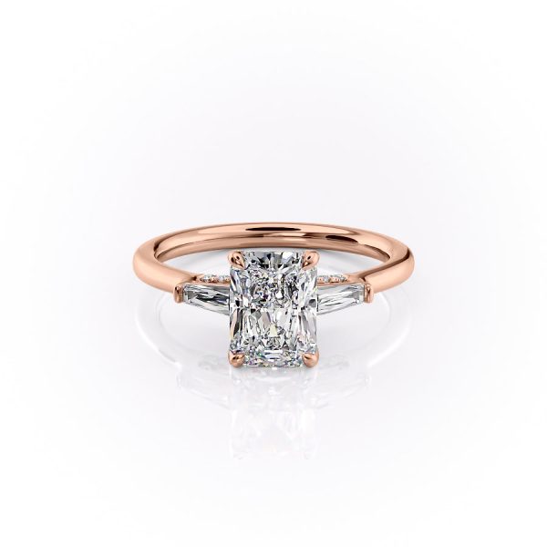 The Baguettes Megan Set With A 2.5 Carat Radiant Moissanite Fashion