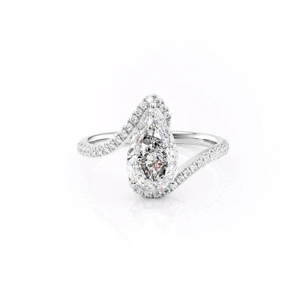 The Pave Skyler Set With A 4.5 Carat Pear Moissanite Online