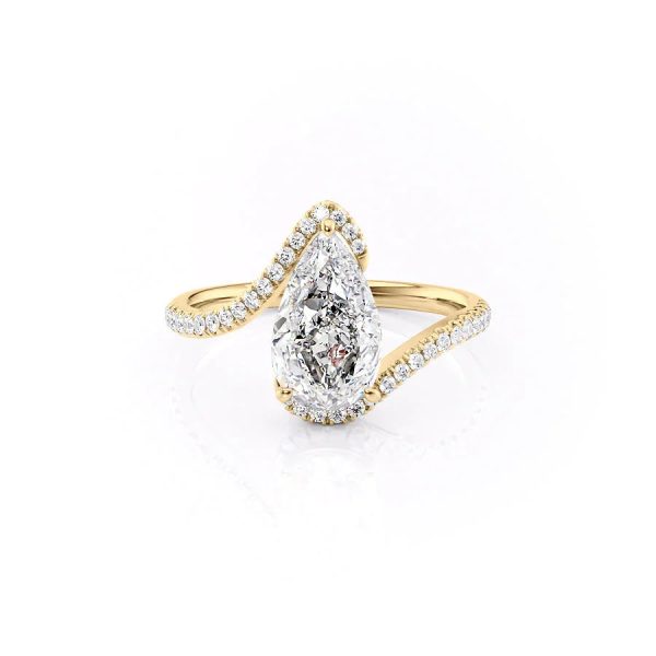 The Pave Skyler Set With A 4 Carat Pear Moissanite Online now