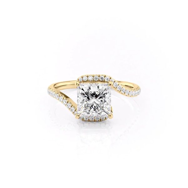 The Pave Skyler Set With A 4 Carat Princess Moissanite Fashion