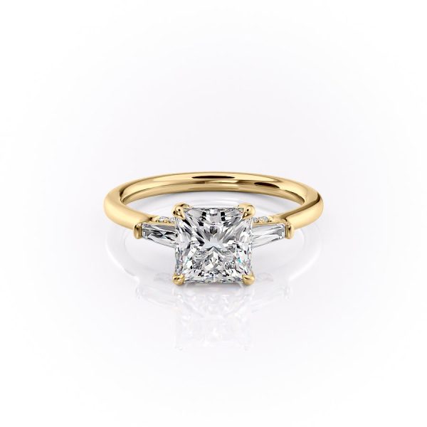 The Baguettes Megan Set With A 1 Carat Princess Moissanite For Discount