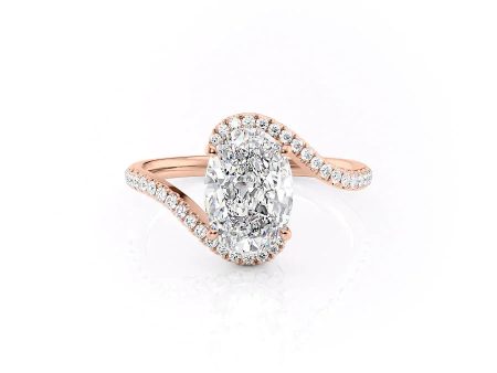 The Pave Skyler Set With A 5 Carat Oval Moissanite Hot on Sale