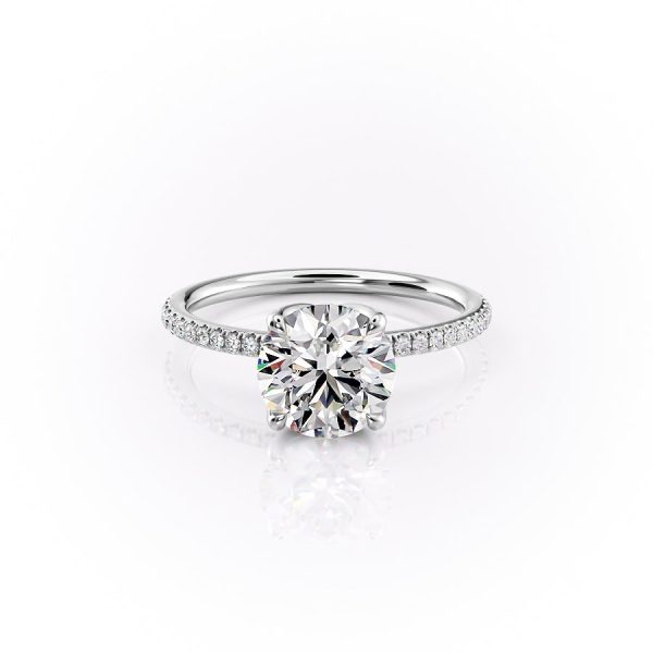 The Pave Lisa Set With A 2 Carat Round Moissanite Online Sale