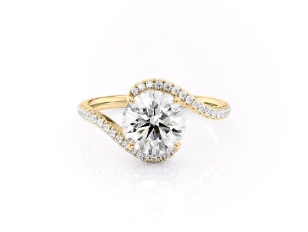 The Pave Skyler Set With A 3.5 Carat Round Moissanite Sale