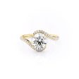 The Pave Skyler Set With A 4 Carat Round Moissanite on Sale