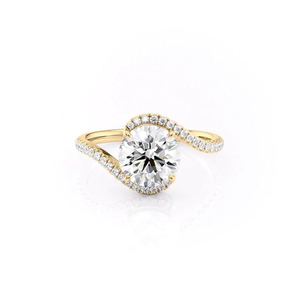 The Pave Skyler Set With A 4 Carat Round Moissanite on Sale