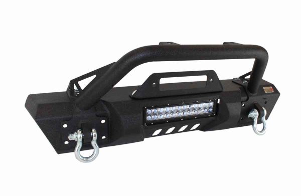 Fishbone Offroad Front Bumper Jeep Wrangler JK (07-18) [Stubby Winch Winch] with or without LED Light Provision on Sale