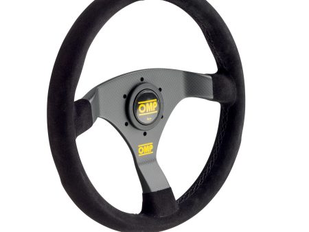 OMP 320 Carbon S Racing Steering Wheel [Flat 3 Spokes] Black Online Sale