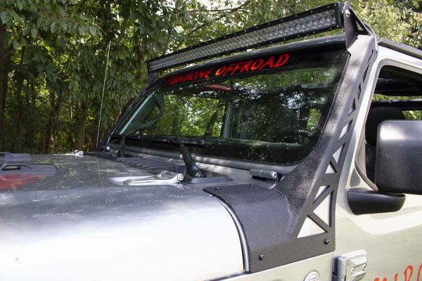 Fishbone Offroad Windshield Light Bracket Jeep Gladiator GT (20-23) Black Textured Powder Coat For Sale