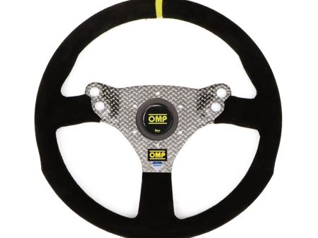 OMP 320 Hybrid S Racing Steering Wheel [Carbon Fiber   Dyneema] Black Suede Online now