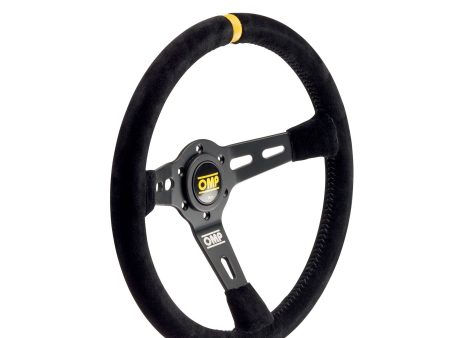 OMP 350 RS Steering Wheel [Mid-Depth Dished] Black Suede Online Sale