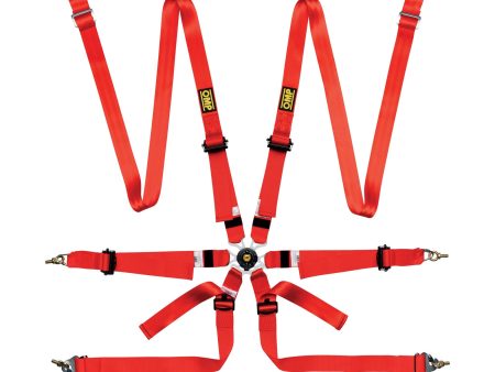 OMP One 2  Versa Pull Up Racing Harness [FIA 8853-2016] Black or Red Cheap