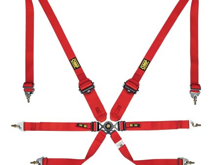 OMP One  3  + 2  Pull Down Racing Harness [FIA 8853-2016] Black or Red Supply