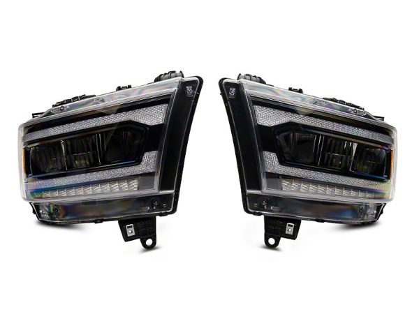 Raxiom Projector Headlights Dodge Ram 1500 w  Factory Halogen (19-23) [LED DRL] Black Housing  Clear Lens Hot on Sale