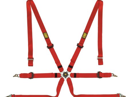 OMP One 2 Racing Harness [FIA 8853-2016 - Pull Up or Down] Black or Red For Discount